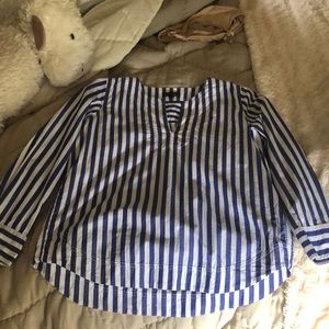 J crew top blue and white stripes